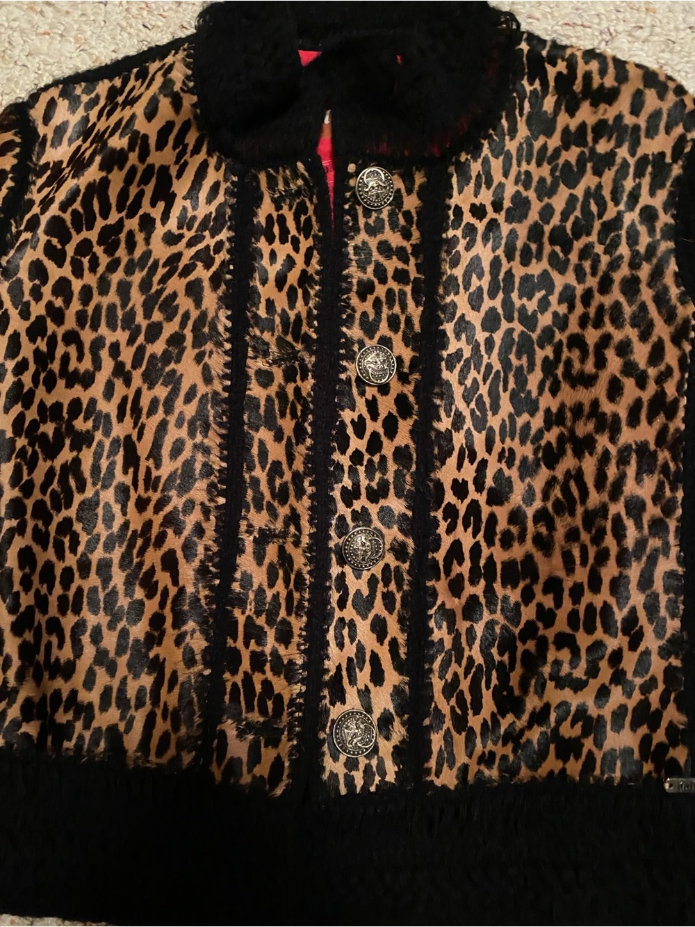 Beautiful! Vintage Galliano Leopard Print Jacket in Brown & Black, Size 6 - Picture 12 of 16